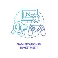 Gamification in investment blue gradient concept icon. Stock market trade. Motivational design trend abstract idea thin line illustration. Isolated outline drawing vector