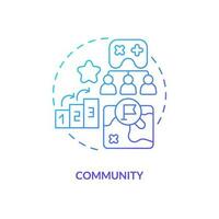 Community blue gradient concept icon. Communication with partners. Game mechanics in gamification abstract idea thin line illustration. Isolated outline drawing vector