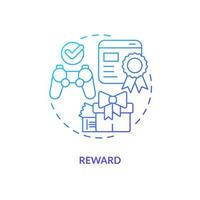 Reward blue gradient concept icon. Bonuses for loyal users. Game mechanics in gamification abstract idea thin line illustration. Isolated outline drawing vector