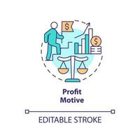 Profit motive concept icon. Financial motivation of business. Private sector feature abstract idea thin line illustration. Isolated outline drawing. Editable stroke vector