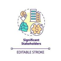 Significant stakeholders concept icon. Economics development. Private sector role abstract idea thin line illustration. Isolated outline drawing. Editable stroke vector