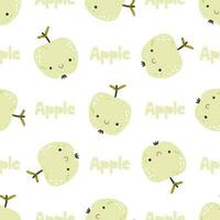 Seamless pattern of exotic fruits in hand drawn style. Seamless pattern of fruits background elements on a white background. Set with fruit doodles. Tropical pattern vector