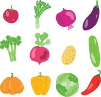 vegetables and fruits vectors pack