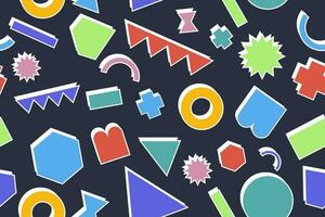 90s seamless pattern colourful memphis style retro background or retro 80s wallpaper vector