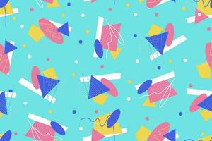 90s seamless pattern colourful memphis style retro background or retro 80s wallpaper vector