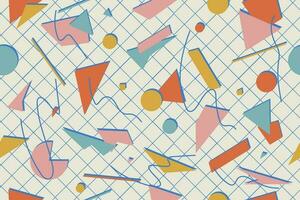 90s seamless pattern colourful memphis style retro background or retro 80s wallpaper vector