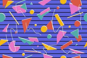 90s seamless pattern colourful memphis style retro background or retro 80s wallpaper vector