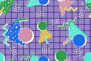 90s seamless pattern colourful memphis style retro background or retro 80s wallpaper vector