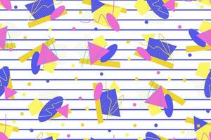 90s seamless pattern colourful memphis style retro background or retro 80s wallpaper vector