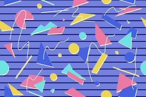 90s seamless pattern colourful memphis style retro background or retro 80s wallpaper vector