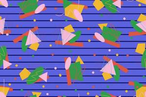 90s seamless pattern colourful memphis style retro background or retro 80s wallpaper vector