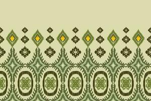 ikat traditional ethnic pattern design for light yellow background, rug, wallpaper, clothing, wrap, batik, fabric, sarong, Vector embroidery pattern