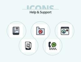 ayuda y apoyo línea lleno icono paquete 5 5 icono diseño. clasificación. emoción. clasificación. ayuda. comunicación vector