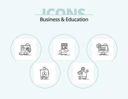 negocio y educación línea icono paquete 5 5 icono diseño. pagar. ppc. editar. ley. martillo vector