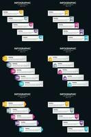 Vector 6 Infographics Pack Presentation slide template 5 Steps cycle diagrams and timelines