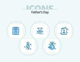 Fathers Day Blue Icon Pack 5 Icon Design. dad. fathers. label. day. fathers day vector