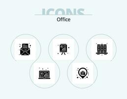 Office Glyph Icon Pack 5 Icon Design. agenda. powerpoint . business location. blackboard. mail vector