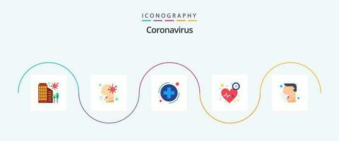Coronavirus Flat 5 Icon Pack Including covid health. time. medica. pulse. beat vector