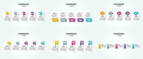 ilustración vectorial infografía conjunto de diseño plano para folleto publicitario y revista vector