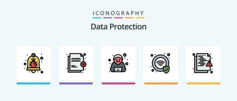 datos proteccion línea lleno 5 5 icono paquete incluso cerrar con llave. seguridad. memoria. encriptación seguridad. creativo íconos diseño vector