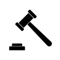 Hammer of law talk logo template design vector