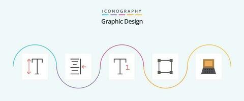 diseño plano 5 5 icono paquete incluso . camino. computadora vector