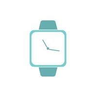 Smart watch wearable with classic time face flat vector icon for apps and websites