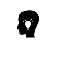 Head idea icon vector, solid illustration, pictogram isolated on white vector