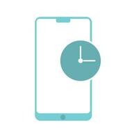 clock on smartphone screen. Planning, schedule app, timetable, appointment, reminder app concepts. Modern flat design graphic elements. Vecto vector