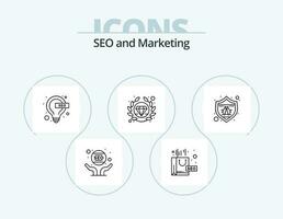 Seo Line Icon Pack 5 Icon Design. seo. gallery. globe. seo. marketing vector