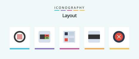 Layout Flat 5 Icon Pack Including wireframe. ui. layout. layout. stack. Creative Icons Design vector