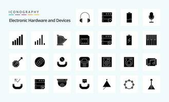 25 Devices Solid Glyph icon pack vector