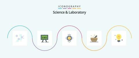 Science Flat 5 Icon Pack Including . science. search. idea. science vector