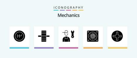 Mechanics Glyph 5 Icon Pack Including . repair. screwdriver. cross. Creative Icons Design vector