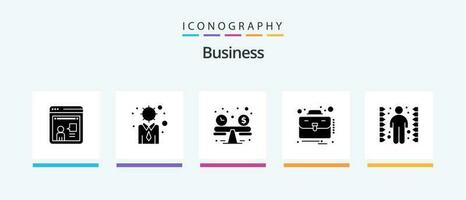 Business Glyph 5 Icon Pack Including maze. challenge. balance. suitcase. business. Creative Icons Design vector