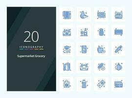 20 Grocery Blue Color icon for presentation vector