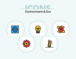 Environment And Eco Line Filled Icon Pack 5 Icon Design. right. arrow. green. eco. internet vector