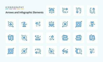 25 Arrow Blue icon pack vector