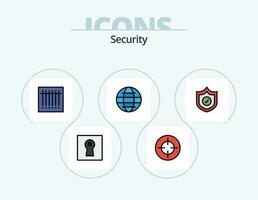 Security Line Filled Icon Pack 5 Icon Design. number. key locks. security. code. tick vector