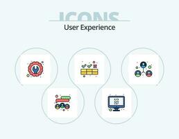 User Experience Line Filled Icon Pack 5 Icon Design. ideas. user. chat. testing. design vector