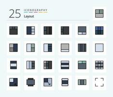 Layout 25 Line Filled icon pack including maximize. view. layout. layout. rotate vector