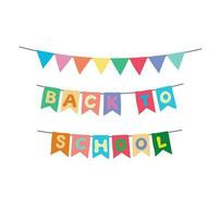 Back to school flag banner flat color illustration vector isolated on  white background. Element for Back to school.