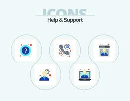 Help And Support Flat Icon Pack 5 Icon Design. online. business. help. call. help vector