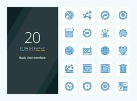 20 Basic Blue Color icon for presentation vector