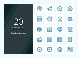 20 Basic Blue Color icon for presentation vector