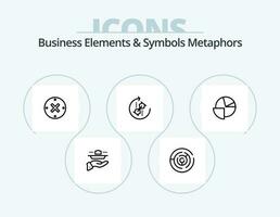 Business Elements And Symbols Metaphors Line Icon Pack 5 Icon Design. target. approved. cloud. tick. server vector