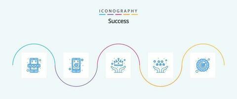éxito azul 5 5 icono paquete incluso SEO revisar. móvil. clasificación. mano vector
