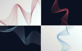 Collection of geometric minimal lines pattern set vector