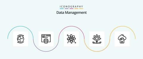 Data Management Line 5 Icon Pack Including . link . internet hosting . graph . atom vector