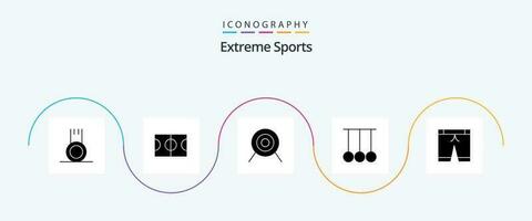 Sport Glyph 5 Icon Pack Including . sport. sport. pants. rings vector